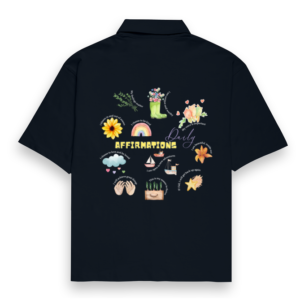 Daily Affirmations Oversized Shirt - Dark Edition | Self-Love & Mindfulness Shirt for Women & Teens