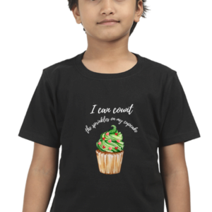 “I Can Count” Boys' T-Shirt – Fun Cupcake and Sprinkles Math Design – Soft Cotton Tee for Preschoolers, Classroom Wear & Early Learners