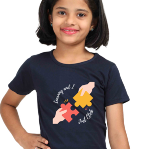 Girls’ Motivational Puzzle T-Shirt – “Learning and I Just Click” – Soft Cotton Tee for School, Play & Everyday Confidence