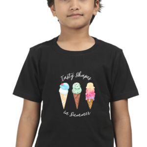“Tasty Shapes” Boys’ T-Shirt – Fun Ice Cream Cone Design – Soft Cotton Summer Tee for Kids, Preschoolers & Little Learners