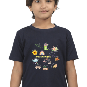 Daily Affirmations Boys’ T-Shirt – Positive Mindset Graphic Tee | Dark Cotton Tee for Kids | Self-Love & Confidence Shirt