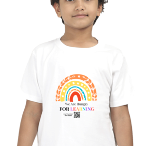 “Hungry for Learning” Boys’ T-Shirt – Motivational Rainbow Design – Soft Cotton Tee for Students, Preschoolers, Young Learners & School Days