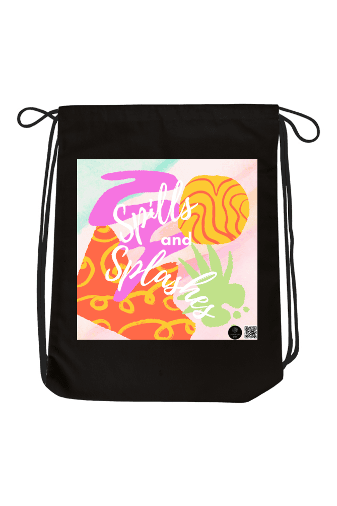 Spills and Splashes Draw Drawstring Bag – Colourful Abstract Design – Lightweight School and Gym Bag for Kids, Students & Creative Minds - Image 2