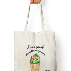 “I Can Count” Tote Bag – Fun Cupcake Math Design with Positive Quote – Reusable Cotton Canvas Bag for Kids, Teachers, Classrooms & Everyday Use