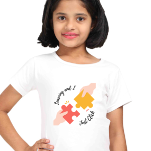 Girls’ Motivational Puzzle T-Shirt – “Learning and I Just Click” – Soft Cotton Tee for School, Play & Everyday Confidence