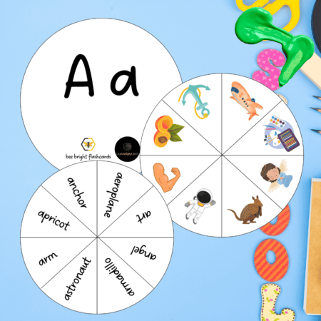 ABC Pinwheel Flashcards – Interactive Letter and Picture Matching Set