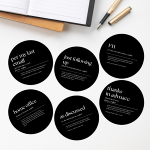 Office Buzzwords & Phrases – Set of 18 Funny Workplace-Themed Stickers (Digital Download)