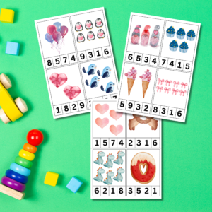 Valentine's Day Counting Cards for Preschoolers – A4 Size Worksheets