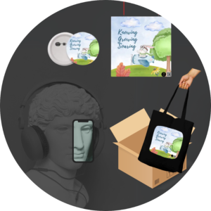 Quantum Bundle – “Knowing, Growing, Soaring” Collection – Badge, 10x10 Poster & Black Tote Bag – Motivational Bunny Design Gift Set for Students, Kids & Young Achievers