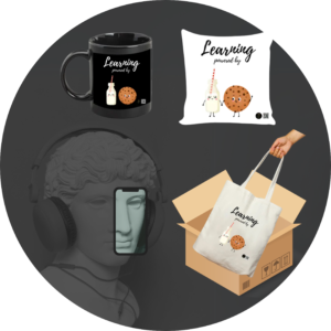 Quantum Bundle – “Brain Fuel” Collection – Learning Powered by Milk & Cookie Coffee Mug, 16x16 Cushion Cover & Tote Bag – Fun Motivational Gift Set for Students and Teachers