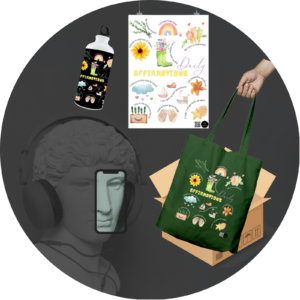 Daily Affirmations Quantum Bundle - Tote Bag, Sipper Bottle and A3 Poster