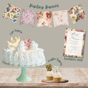 Vintage Floral Baby Shower Essentials – Digital Printable Pack