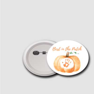 Best in the Patch Badge – 44mm Pumpkin-Themed Fall Button – Autumn Pin for Kids, Teachers, Party Favours & Classroom Rewards