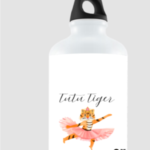 Twinkle Toes Tiger White Sipper Bottle – Dancing Tiger BPA-Free Water Bottle – Fun Jungle-Themed Bottle for Kids, School & Everyday Hydration