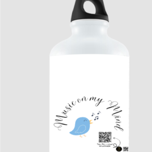 Music on My Mind White Sipper Bottle – Headphones & Notes BPA-Free Water Bottle – Music-Themed Kids Bottle for School, Sports & Creative Days