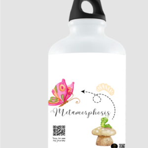Metamorphosis White Sipper Bottle – Butterfly Growth Mindset BPA-Free Water Bottle – Inspirational Drinkware for Kids, School & Everyday Confidence