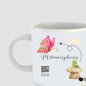 Metamorphosis Coffee Mug – Butterfly Growth Mindset Ceramic Mug – 325ml Inspirational Drinkware for Teachers, Parents & Creative Thinkers