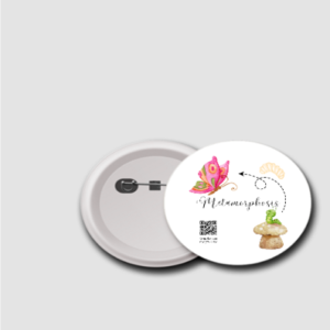 Metamorphosis Badge – 44mm Butterfly Growth Mindset Pin – Inspirational Button Badge for Kids, Teachers & Emotional Wellness Kits