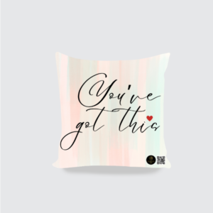 You've Got This – 16x16 Cushion Cover | Motivational Quote with Heart | Pastel Watercolour Throw Pillow Case