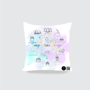 Ways to Take a Break – 16x16 Cushion Cover | Mental Health Reminder Pillow Case | Pastel Self-Care Decor