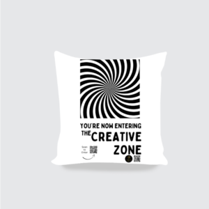 The Creative Zone white Cushion Cover – Optical Illusion Motivational Art Pillowcase