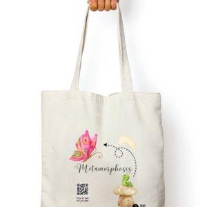 Metamorphosis Tote Bag – Butterfly Growth Mindset Cotton Canvas Bag – Reusable Inspirational Tote for Kids, Teachers & Everyday Confidence