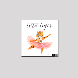 Twinkle Toes Tiger Canvas Wall Art – Dancing Tiger Ready-to-Hang Print – Motivational Decor for Kids’ Rooms, Classrooms & Play Spaces