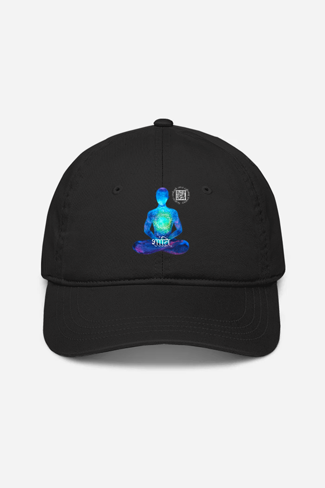 Spiritual Meditation Cap – ‘Shanti’ Hat with QR Code | Mindfulness Gift, Cosmic Design, Adjustable Cap in Navy, Maroon, Red, Khaki, Green - Image 6