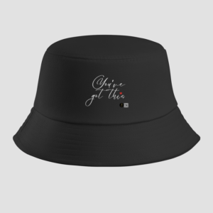 You've Got This – Black Bucket Hat | Motivational Quote with Heart | Unisex Self-Care Streetwear