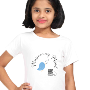 Music on My Mind Girls’ T-Shirt – Headphones & Notes Graphic Tee – Soft Cotton Music-Themed Shirt for Kids, School & Everyday Fun
