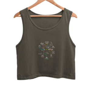 Ways to Take a Break – Crop Tank Top | Illustrated Self-Care Graphic | Motivational Mental Wellness Shirt