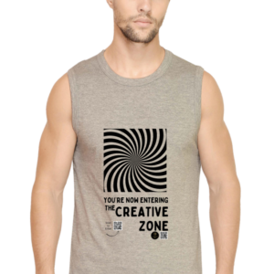 The Creative Zone Men’s Sleeveless T-Shirt – Motivational Optical Illusion Gym & Streetwear Tee