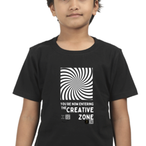 The Creative Zone Boys’Dark T-Shirt – Optical Illusion Motivational Tee for Young Creators, Thinkers & Innovators
