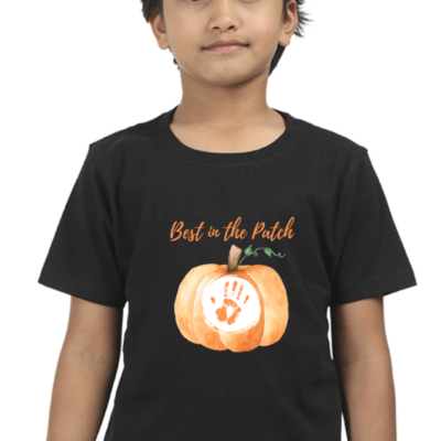 Best in the Patch Boys’ Dark T-Shirt – Pumpkin-Themed Fall Graphic Tee – Soft Cotton Shirt for Kids, Autumn Events & Everyday Fun