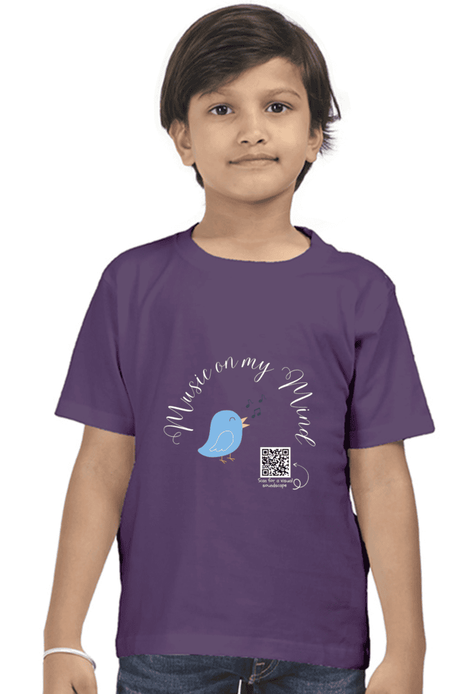 Music on My Mind Boys’ Dark T-Shirt – Headphones & Notes Graphic Tee – Soft Cotton Music Lover Shirt for Kids, School & Everyday Rhythm - Image 2