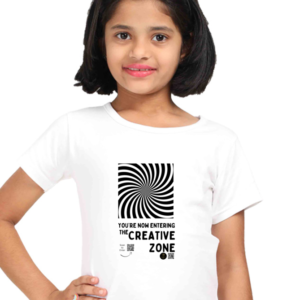 The Creative Zone Girls’ T-Shirt – Optical Illusion Motivational Tee for Young Creatives, Artists & Bold Thinkers