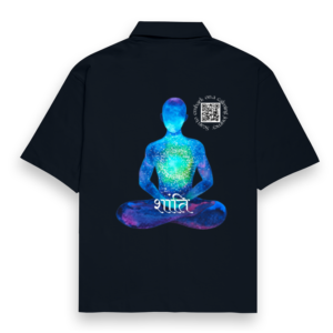 QR Coded Escape Shirt – Oversized Unisex Shirt | Cosmic Peace Design with Scan-to-Escape Feature | Dark Edition