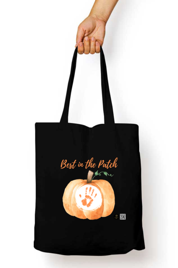Best in the Patch Dark  Tote Bag – Pumpkin-Themed Fall Canvas Bag – Reusable Cotton Tote for Autumn Events, Teachers, Kids & Seasonal Gifting