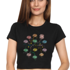 Self-Care Crop Top for Women – “Ways to Take a Break” Bold Graphic Tee | Motivational Shirt, Mindfulness Art T-Shirt, Aesthetic Wellness Crop Top | Black Relaxed Fit | XS to XXL