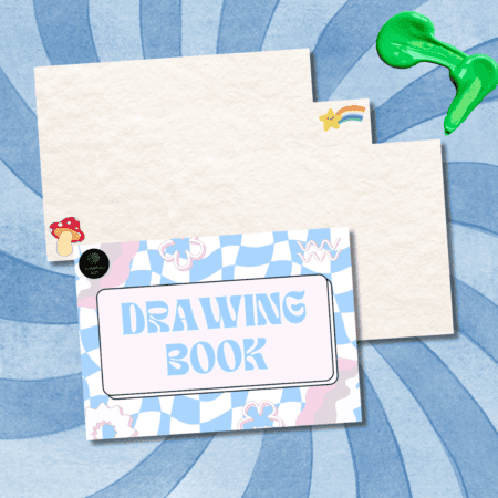 Groovy Drawing Book for Kids – 20 Printable Pages | Retro Pastel Aesthetic Sketchpad for Creative Expression
