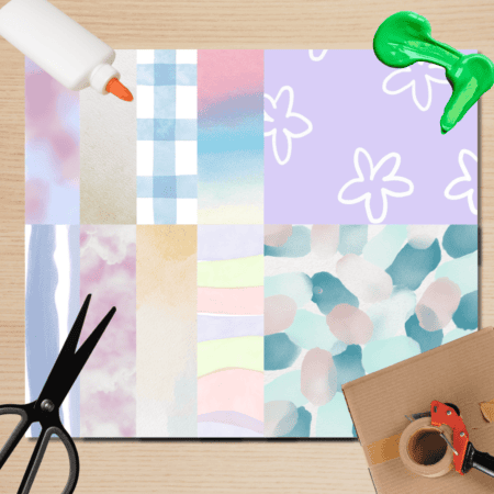 Pastel Aesthetic Digital Scrapbook Paper – Set of 30 Soft Watercolour & Abstract Printable Backgrounds for DIY Crafts & Journals