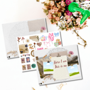 Vintage-Inspired Printable Scrapbook - 50 Pages with Stickers & Collage Elements | Digital Download