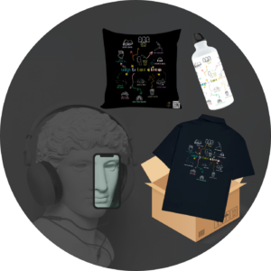 Quantum Bundle – Ways to Take a Break | Oversized Shirt, 16x16 Cushion Cover & White Sipper Bottle | Self-Care Essentials Kit