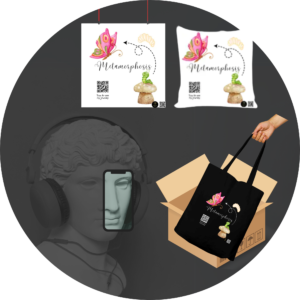 Quantum Bundle – Metamorphosis | Inspirational Butterfly Poster, 16×16 Cushion Cover & Cotton Tote Bag – Growth Mindset Gift Set for Kids, Classrooms & Wellness Corners