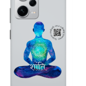 Peace – White Sublimation Case for Xiaomi Redmi Note 12 | Cosmic 'Shanti' QR Design | Mindful Phone Cover