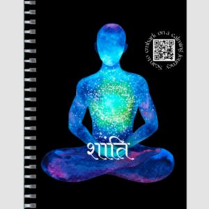 Peace – Ruled Notepad | Cosmic ‘Shanti’ Design with QR Code | Mindfulness Journal
