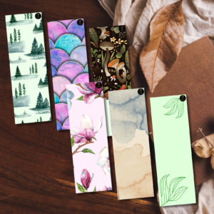 Set of 6 Aesthetic Printable Bookmarks – Nature, Floral & Abstract Designs | 2x6 Inch Book Lovers Gift | Digital Download