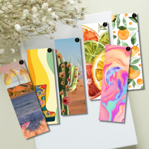 Set of 6 Nature-Inspired Artistic Bookmarks – Printable Digital Download | 2x6 Inch | Cactus, Citrus, Ocean, Abstract & Botanical Themes