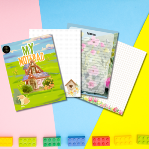 50-Page Meadow Theme Kids Notepad – A4 Size | Colourful Stationery for Doodles, Notes, and Imagination
