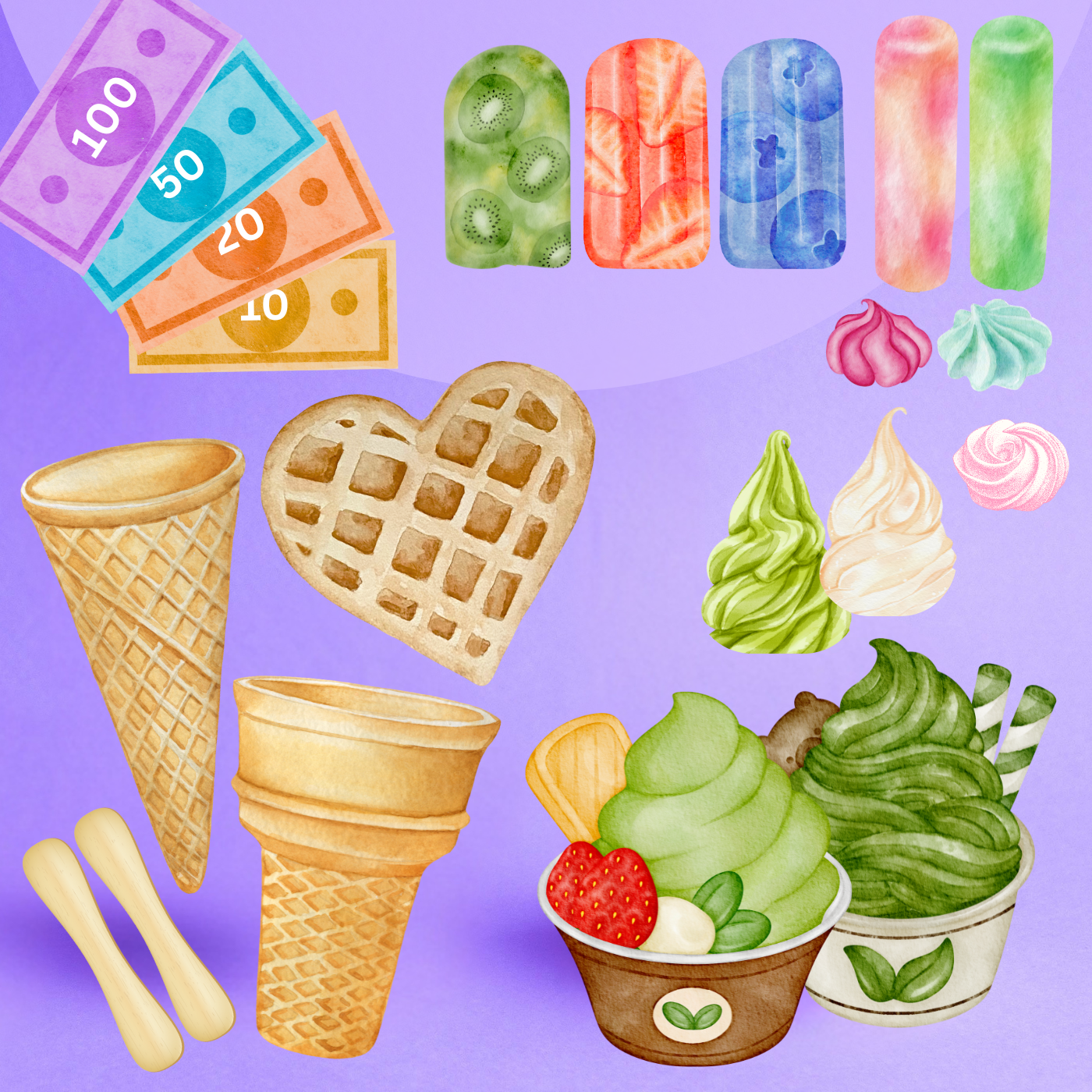Pretend Play Ice Cream Parlor Set – Printable Imaginative Play Kit for Kids